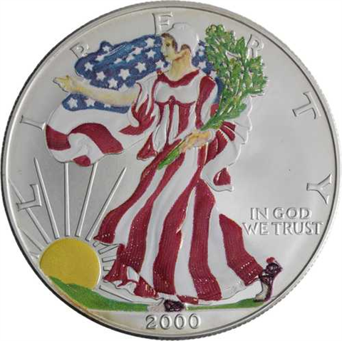 USA-1 Dollar-2000-AGstgl-Silver Eagle-Farbe-RS