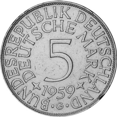 Deutschland 5 DM 1959 G Silberadler