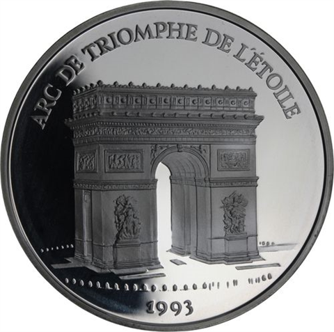 Frankreich-100 Francs 15 Ecus-1993-AGpp-Triumphbogen-RS