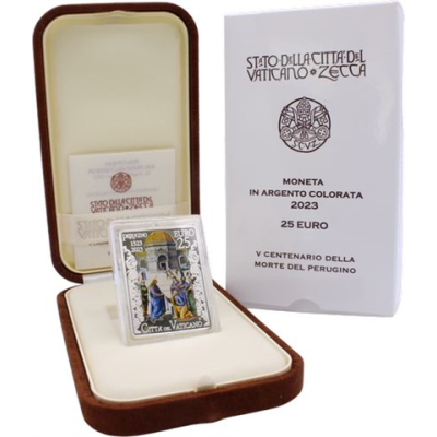 Vatikan-25Euro-2023-AGpp-Perugino-Etui