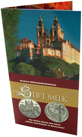 Österreich-10-Euro-2007-Silber-Hgh-Stift-Melk-Folder
