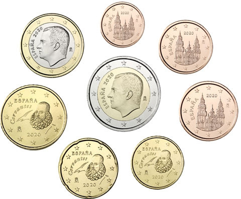 Spanien 3,88 Euro Münzen 2020  König Felipe 1 Cent - 2 Euro KMS 