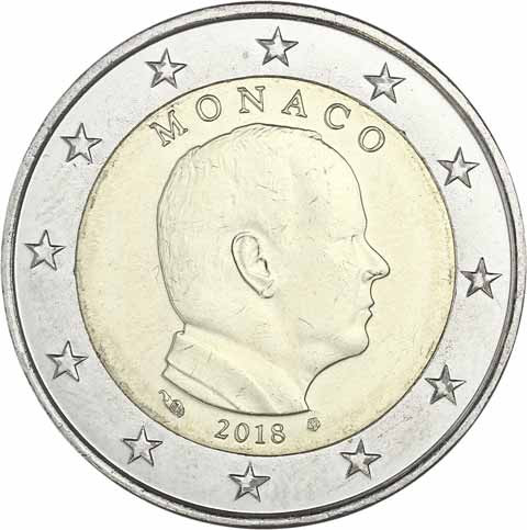 Monaco 2 Euro Kursmünzen 2018 Fürst Albert II 
