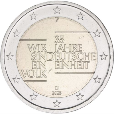 Deutschland-2 Euro-2025-bfr-Deutsche Einheit-Mzz.F-RS