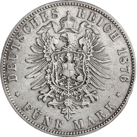 5-Mark Silber aus den kaiserlichen Gründungsjahren