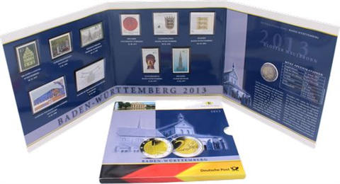 Deutschland-2Euro-Briefmarken-2013-Kloster Maulbronn-Folder