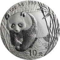 China-10 Yuan-2001-AGstgl-Panda-RS