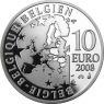 Belgien 10 Euro 2008 Silber PP Olympische Spiele Peking II mit Schatten 