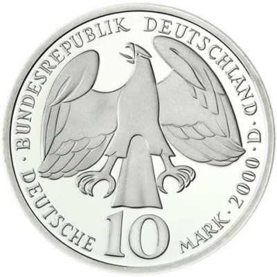 Deutschland 10 DM Silber 2000 Stgl. Johann Sebastian Bach II (1)