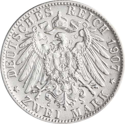 Jäger 45 Bayern 2 Mark 1888 Sehr Schön König Otto I