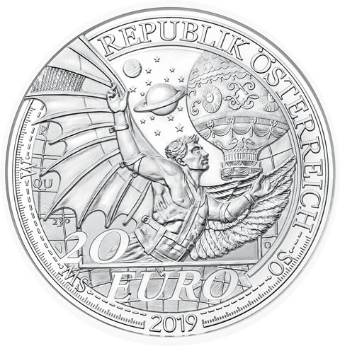 20 Euro Silber 2019 Österreich dem Himmel entgegen 1. Ausgabe Traum vom Fliegen bestellen 