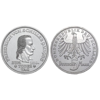 5 DM 1955 Friedrich von Schiller I und II