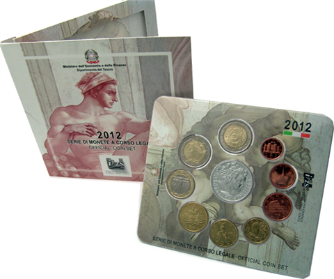 Italien-EURO-KMS-2012-–-mit-2-Euro-Bargeld-&-5-Euro-Sixtinische-Kapelle