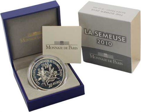 Frankreich-10Euro-2010-PP-Säerin Währungsreform-Etui