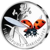 Deutschland-5Euro-2023-Wunderwelt-Insekten-Marienkäfer-RS