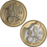 Großbritannien-2x2Pfund-2002-AGstgl-vergoldet-Manchster Commonwealth Games-RS II