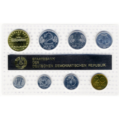 DDR Kurssatz 1 Pfennig bis 5 Mark 1988  Brandenburger Tor 