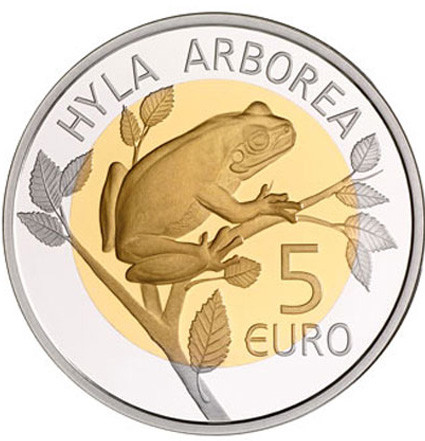 5 Euro Bimetall Münze 2017 Laubfrosch Flora und Fauna 