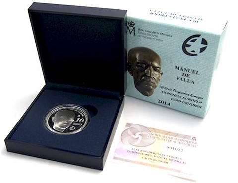Spanien 10 Euro 2014 PP Manuel de Falla I