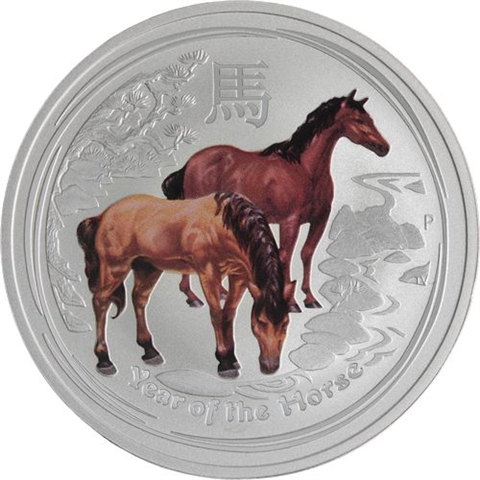 Australien-1 Dollar-2014-AGstgl-Farbe-Pferd-RS