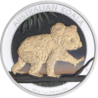 Australien-1 Dollar-2016-AGstgl-Koala Night-FD-Farbe-vergoldet-RS