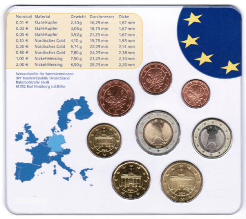 Deutschland KMS original Kursmünzensätze 2004 im Folder Stempelglanz bestellen Münzhändler
