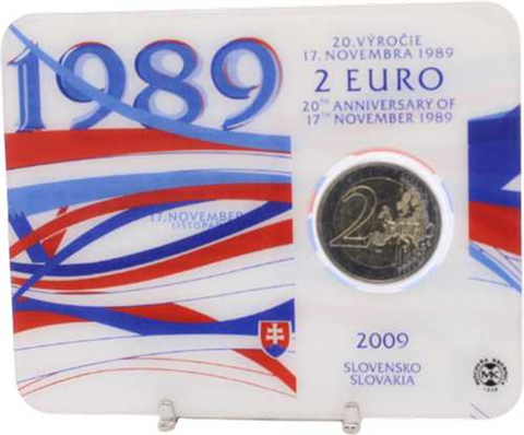 Slowakei-2 Euro-2009-bfr-Freiheit und Demokratie-Coincard-VS