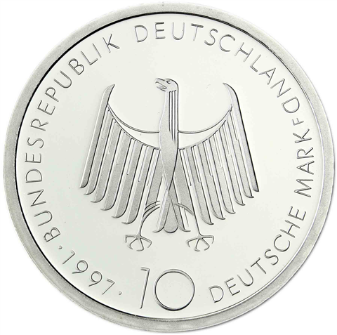 Deutschland 10 DM Silber 1997 Stgl. 100 Jahre Erfindung des Dieselmotor I