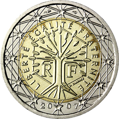 Frankreich-2Euro-2007-Lebensbaum-RS