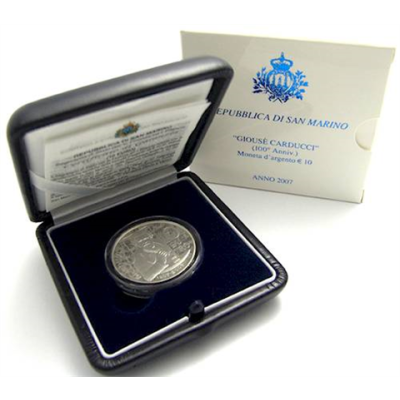 San Marino 10 Euro 2007 PP 100. Geburtstag von Giousé Carducci-III