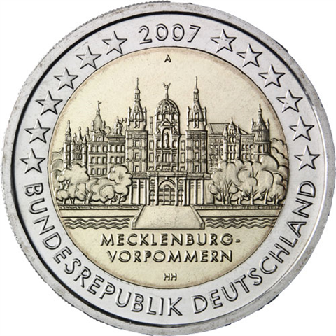 Deutschland-2Euro-2007-Schloss-Schwerin-MünzzeichenA-RS