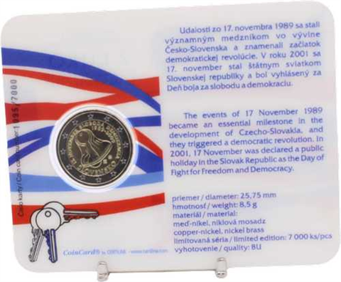 Slowakei-2 Euro-2009-bfr-Freiheit und Demokratie-Coincard-VS