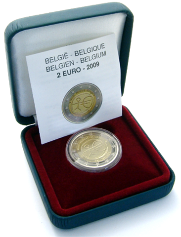 Belgien 2 Euro 2009 PP 10 Jahre WWU - EMU Neu