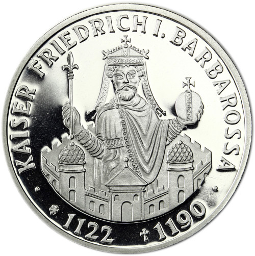 Deutschland 10 DM Gedenkmünze 1990 PP Kaiser Friedrich I. Barbarossa 