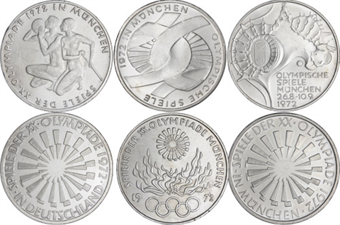 Deutschland-6x10DM-1972-AgStgl-OlyMünchen-RS