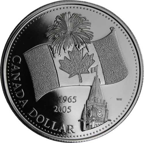 Kanada-1 Dollar-2005-AGpp-Kanadische Nationalflagge-RS