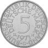 BRD 5 DM Kursmünze 1971 D - F - G - J Heiermann Silber-Fünfer