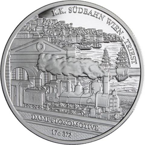 Österreich-6x20Euro-2007-2009-AGpp-Eisenbahn-EtuiI