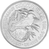 Australien-1-Unze-Silber-1990---1-Dollar-Kookaburra-RS
