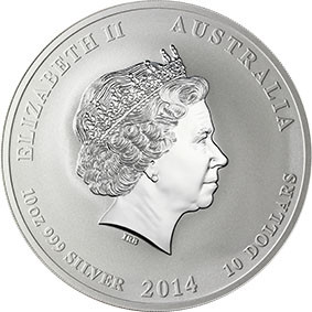 10 Oz Silber Jahr des Pferdes Australien Lunar II 2014