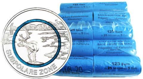 Deutschland-5-Euro-Subpolare-Zone-bfr-Rollen-III