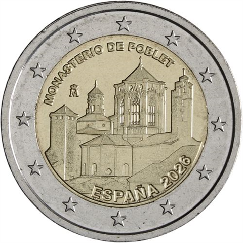 Spanien-2 Euro-2026-bfr-Kloster Poblet-RS