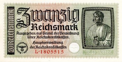 Banknoten - 20 Reichsmark  Dürer ohne Datum