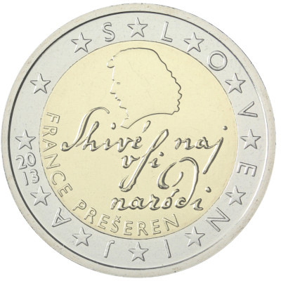 Slowenien 2 Euro 2013 stgl. France Prešeren