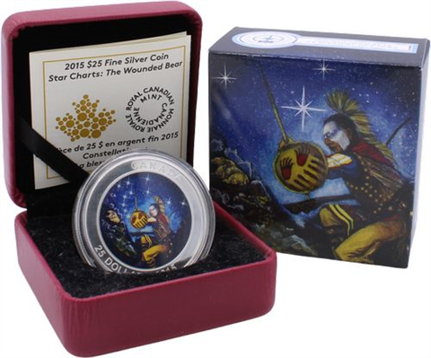Kanada-25 Dollar-2015-AG-Wounded Bears-Farbe-RS