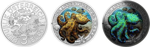 Österreich-12x3 Euro-2022-2025-Meereswelten-Set BuchI