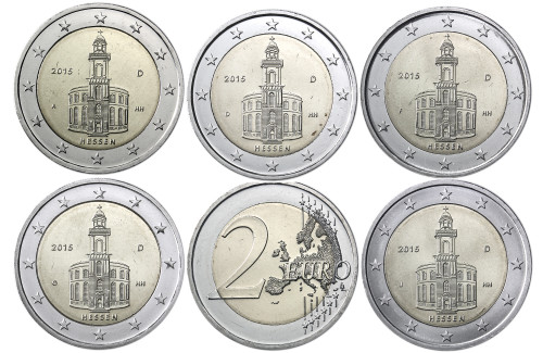 Deutschland-2Euro-2015bfr-Paulskirche-Münzzeichen-ADFGJ-RSVS