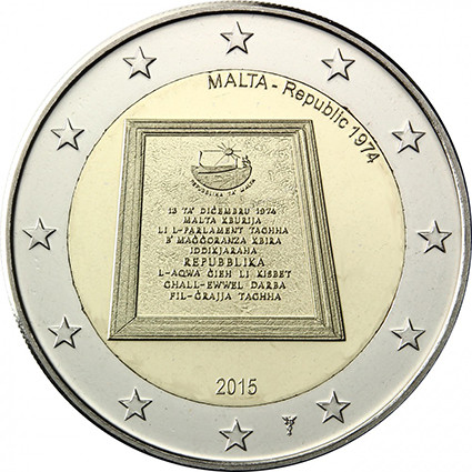 Malta 5,88 Euro 2015 Stgl. KMS Parlamentarische Republik im Etui I