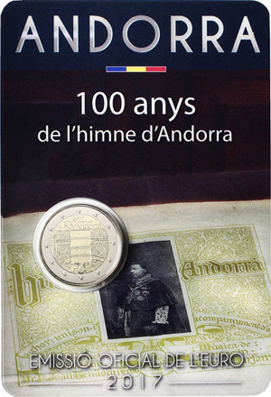 Andorra-2-Euro-2017-Coincard-Hymme-Pyrenäen