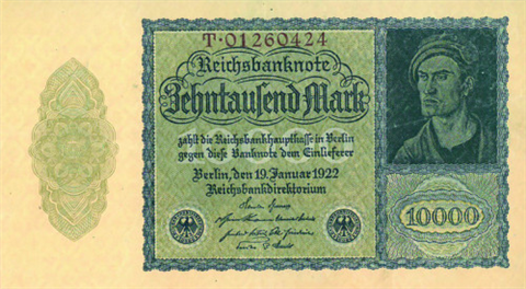 Ro.69 10.000 Mark Reichsbanknote 19.1.1922-RS